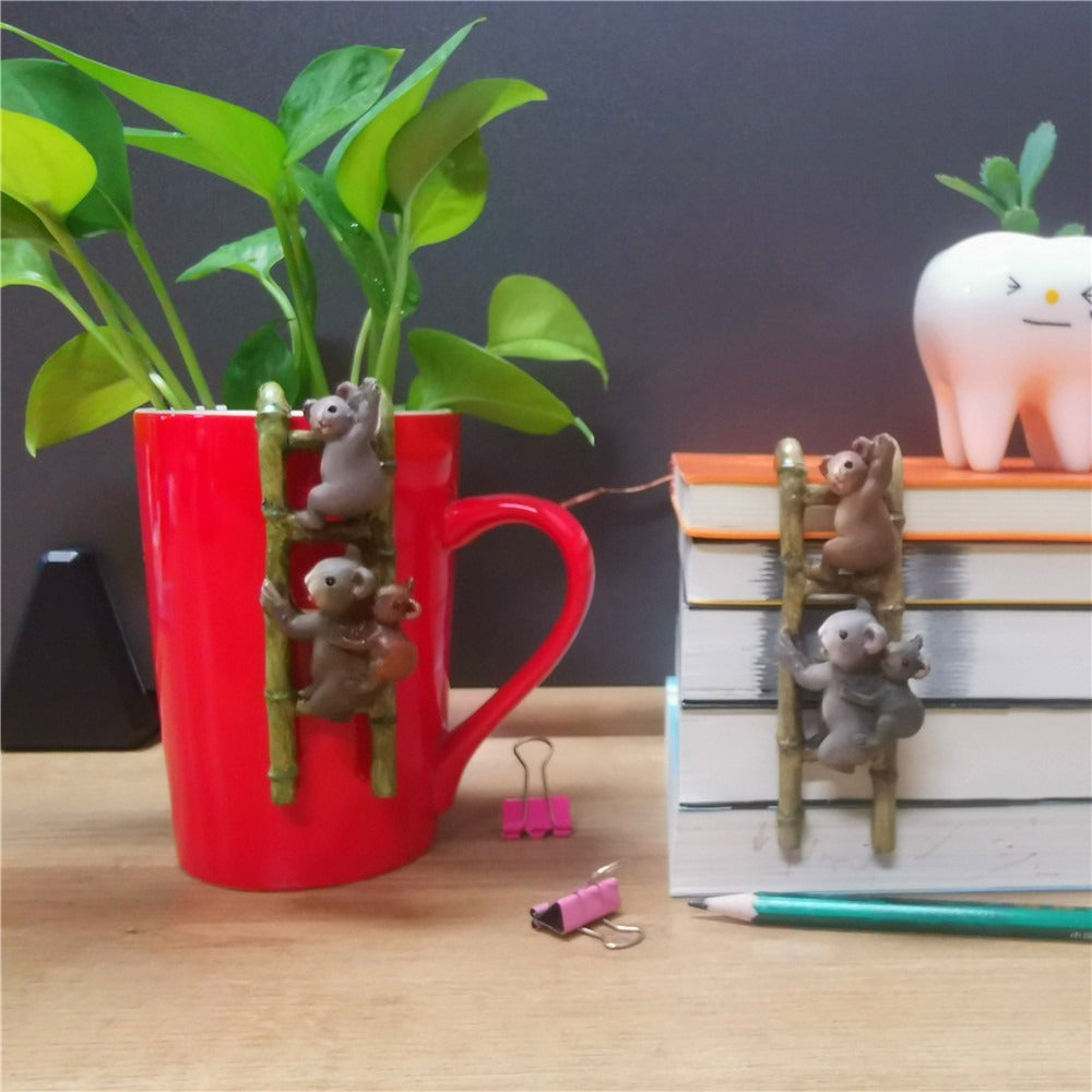 Climbing Koala Ladder Clip-On Plant Pot Ornament Decor
