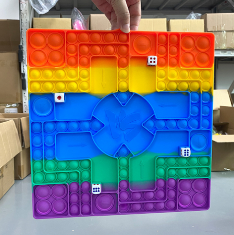 Rainbow Bubble Chessboard Toy for Screen-Free Learning