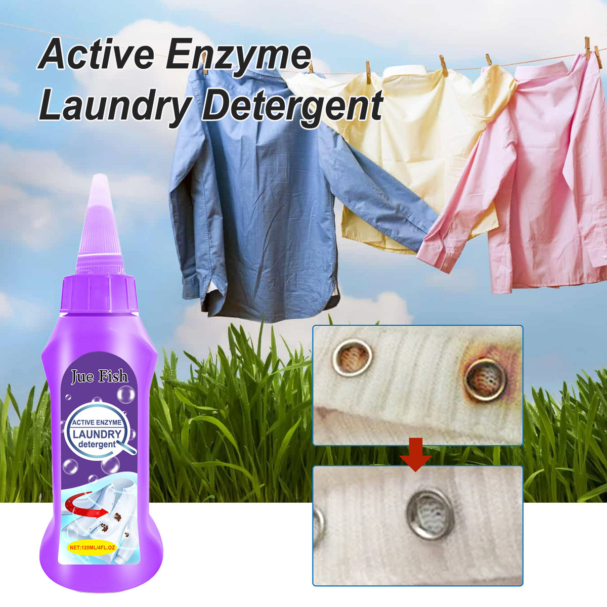 Active Enzyme Laundry Cleaner for Tough Stubborn Stains