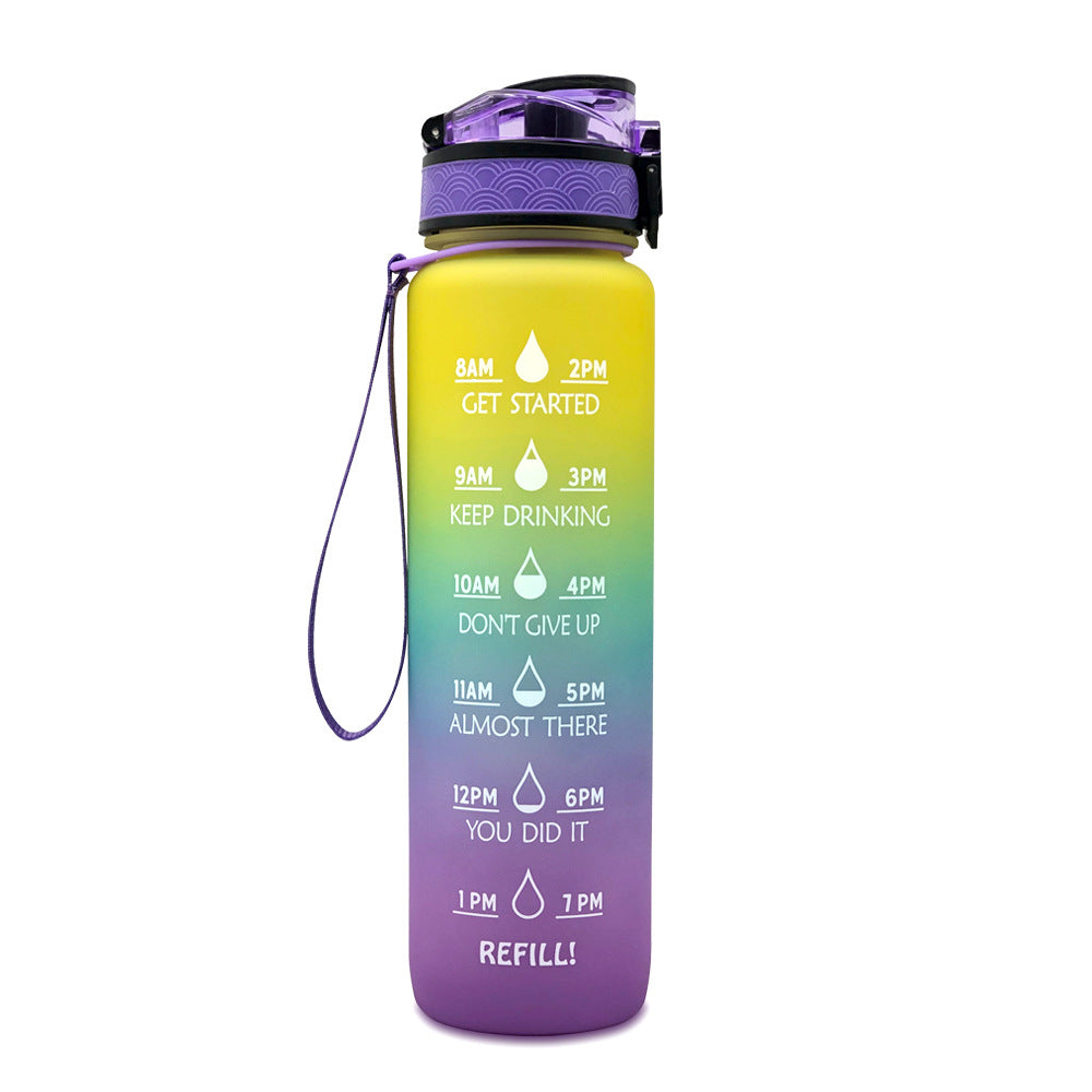 1L Water Bottle with Time Markers for Daily Hydration