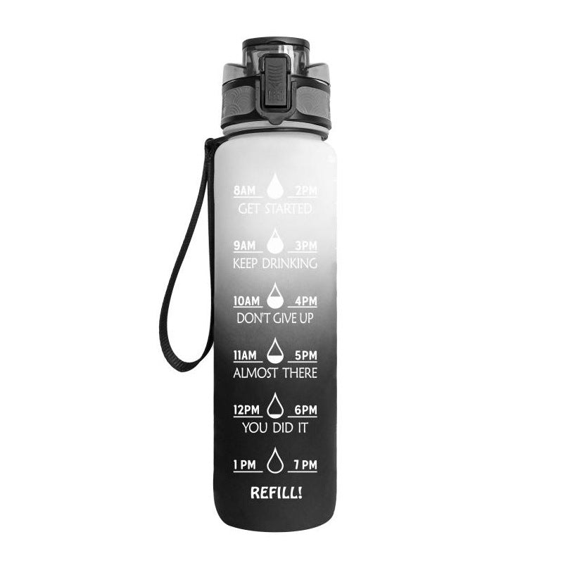 1L Water Bottle with Time Markers for Daily Hydration