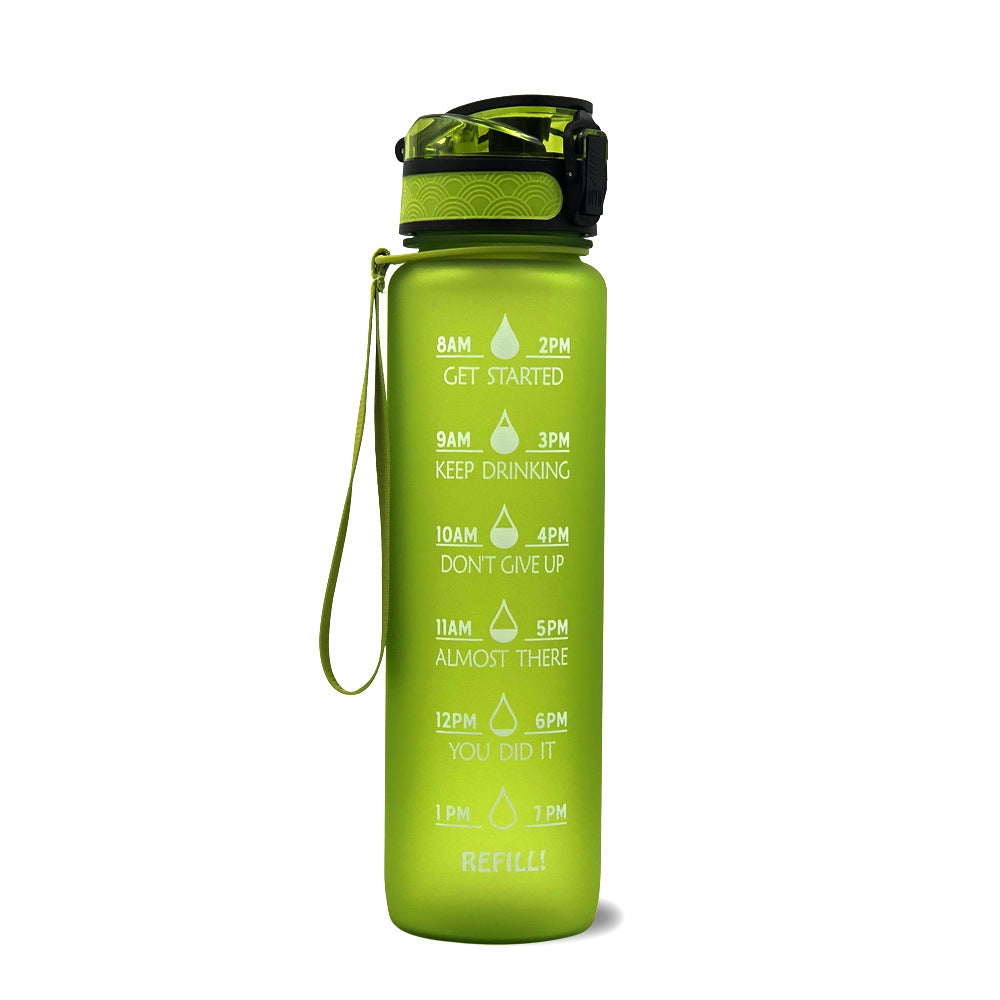 1L Water Bottle with Time Markers for Daily Hydration