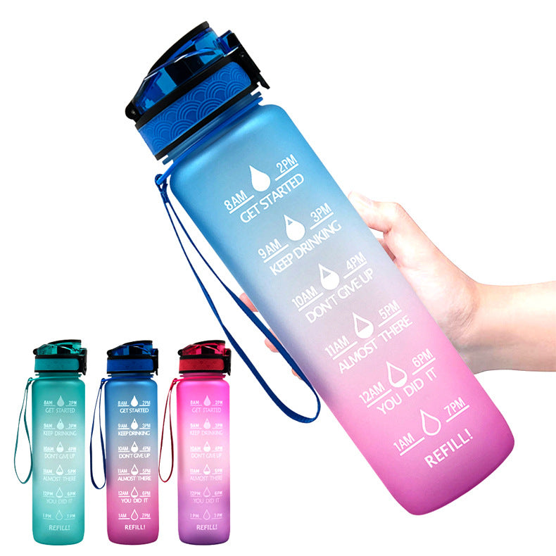 1L Water Bottle with Time Markers for Daily Hydration