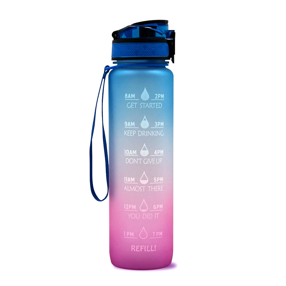 1L Water Bottle with Time Markers for Daily Hydration