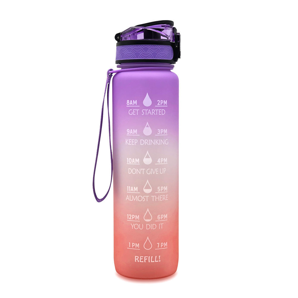 1L Water Bottle with Time Markers for Daily Hydration