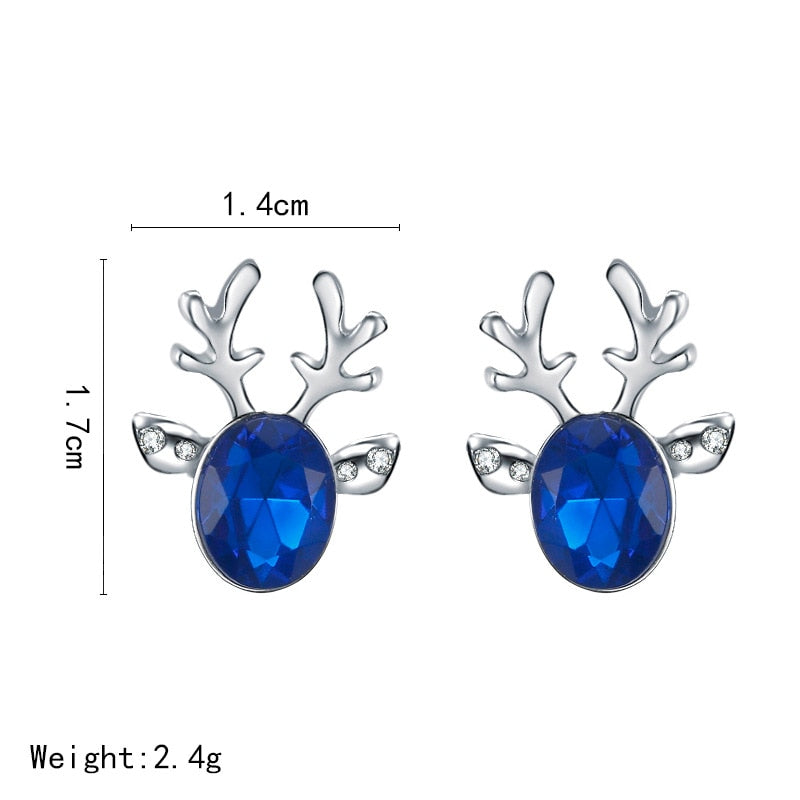 Reindeer Stud Earrings With Elegant Pearl Centerpiece