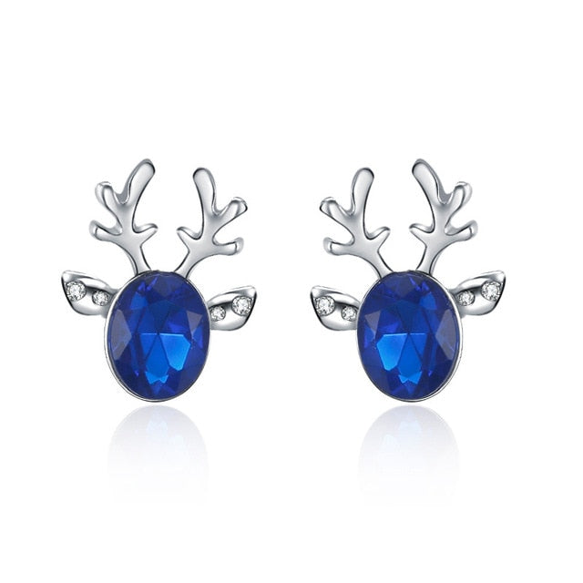 Reindeer Stud Earrings With Elegant Pearl Centerpiece