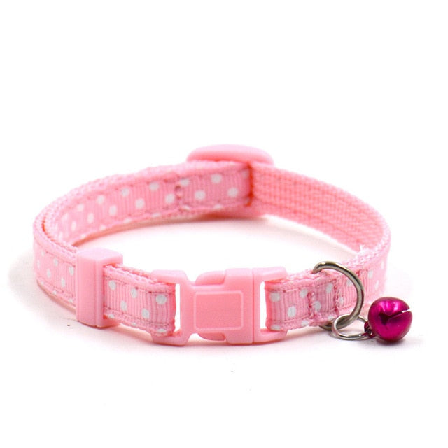 Adjustable Cat Collar with Bell for Small Pets, 6 Colors