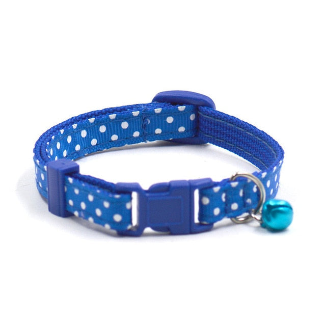 Adjustable Cat Collar with Bell for Small Pets, 6 Colors