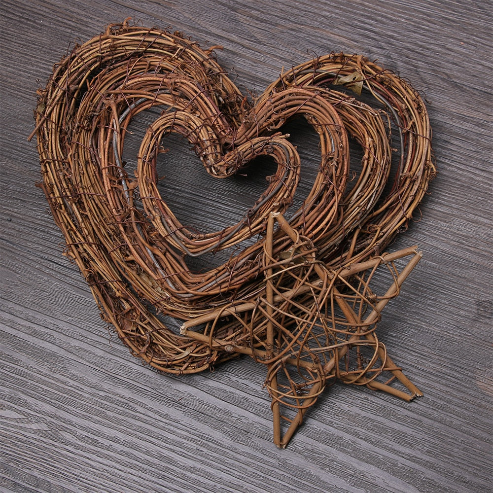 Rattan Christmas Wreath Set for Rustic Holiday Decor