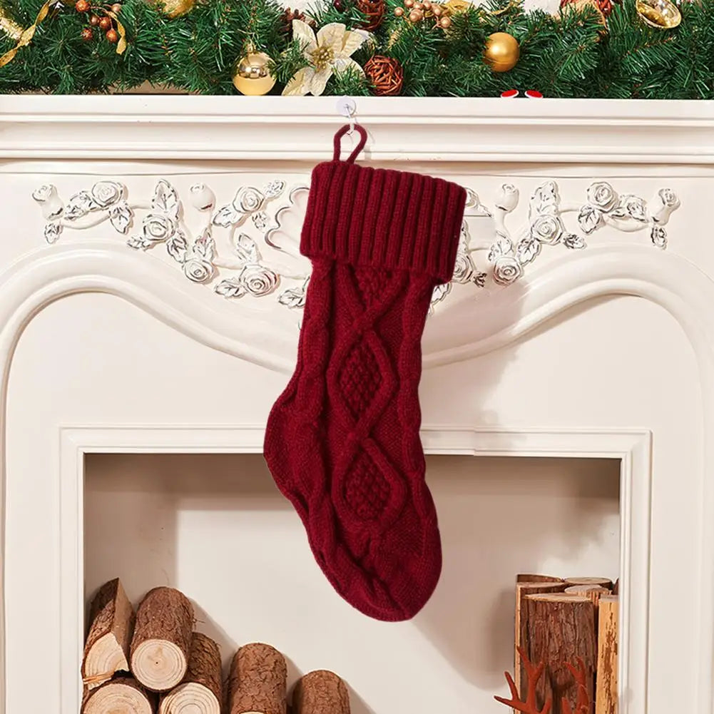 Knitted Christmas Stocking for Cozy Gift-Giving Decor