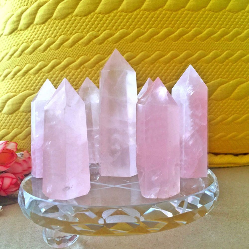 Rose Quartz Crystal Point Decor for Serene Spaces