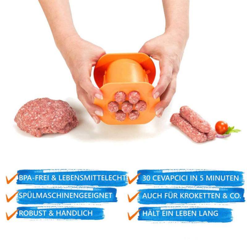 Cevapcici Maker for 30 Uniform Meat Strips in 5 Minutes
