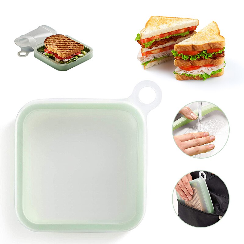 Collapsible Silicone Sandwich Box for Lunch & Commute