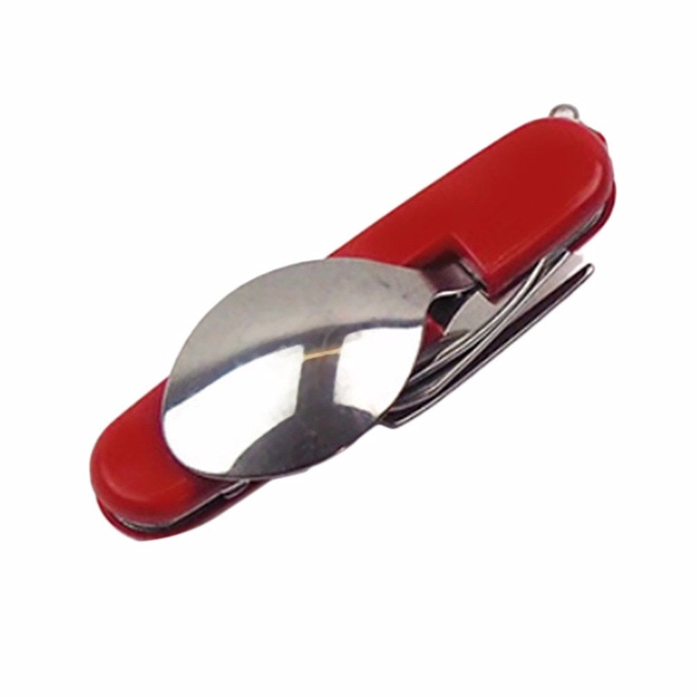4-in-1 Folding Camping Cutlery Set with Bottle Opener