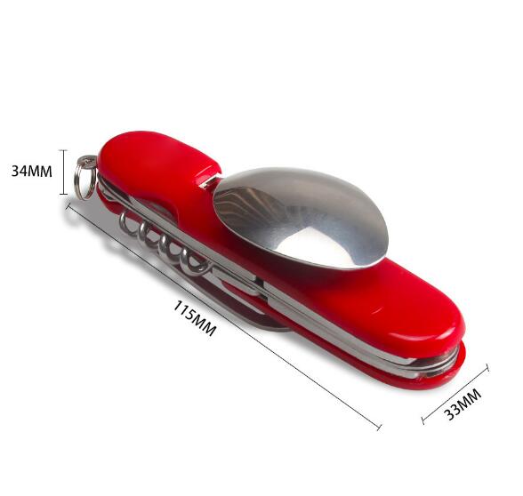 4-in-1 Folding Camping Cutlery Set with Bottle Opener