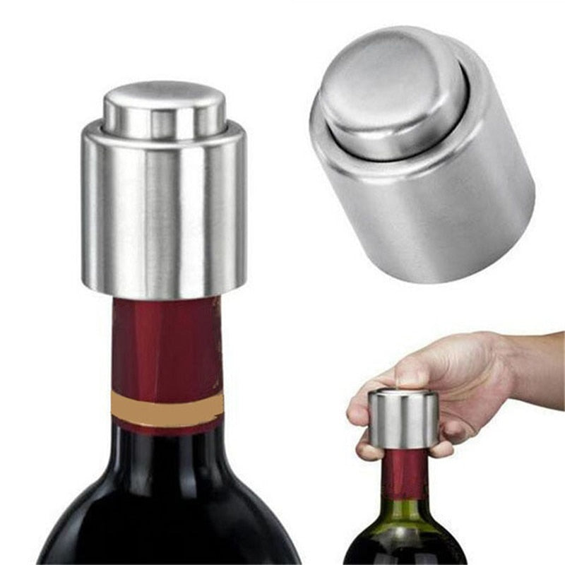 Vacuum Wine Stopper Stainless Steel for Opened Bottles