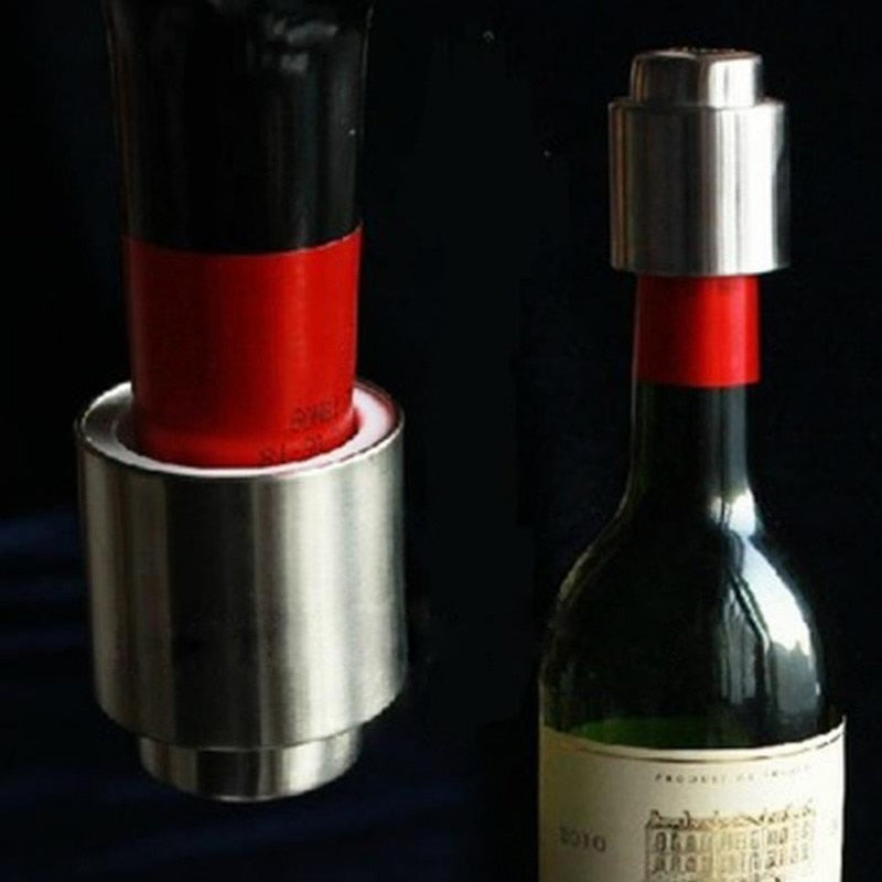 Vacuum Wine Stopper Stainless Steel for Opened Bottles