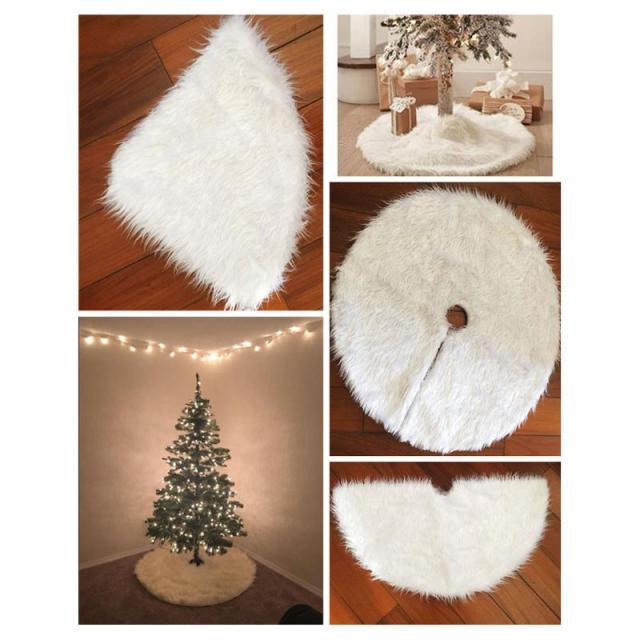 Faux Fur Christmas Tree Skirt for Cozy Holiday Decor