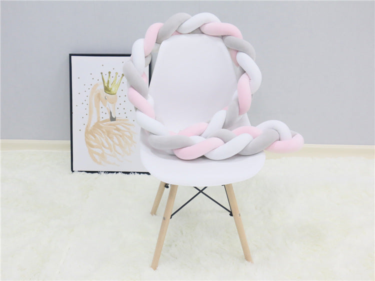 Braided Baby Bed Bumper for Cozy Nursery Bed Decor
