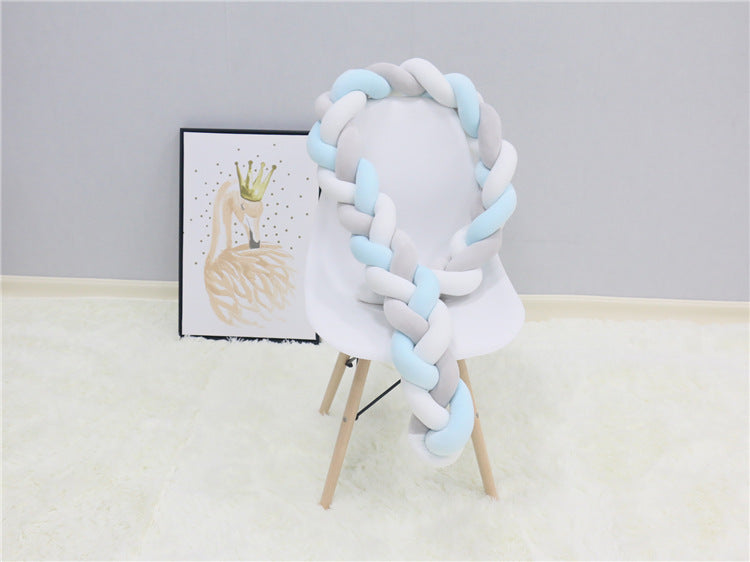 Braided Baby Bed Bumper for Cozy Nursery Bed Decor