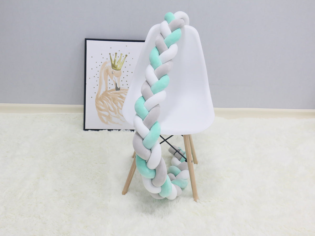 Braided Baby Bed Bumper for Cozy Nursery Bed Decor