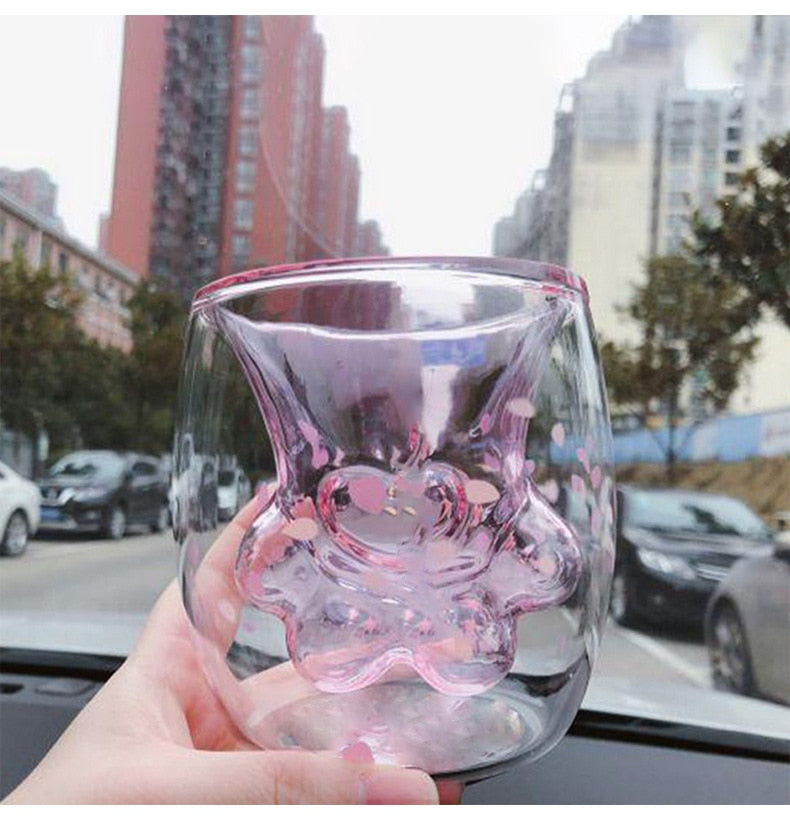 Cat Paw Double-Wall Glass Cup for Heat-Resistant Drinks