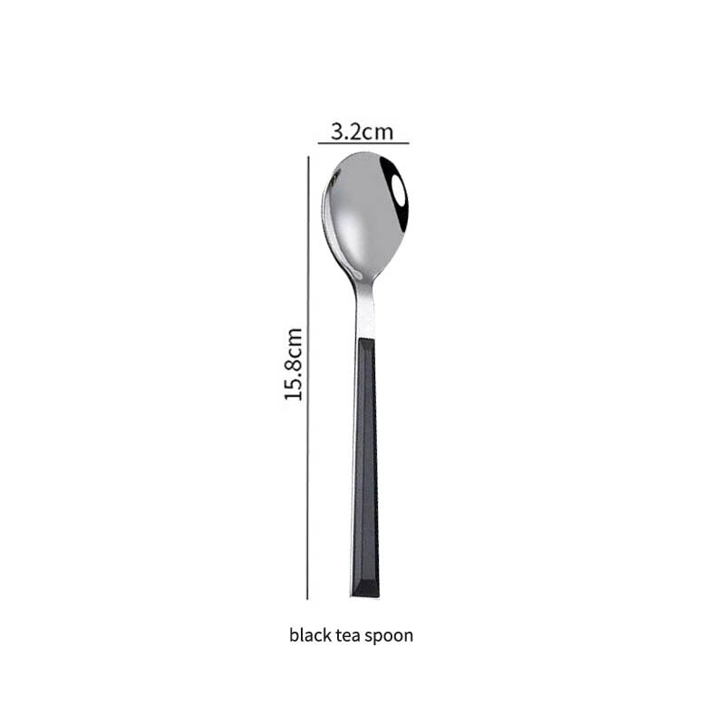 Western Stainless Steel Flatware Set, Faceted Handle