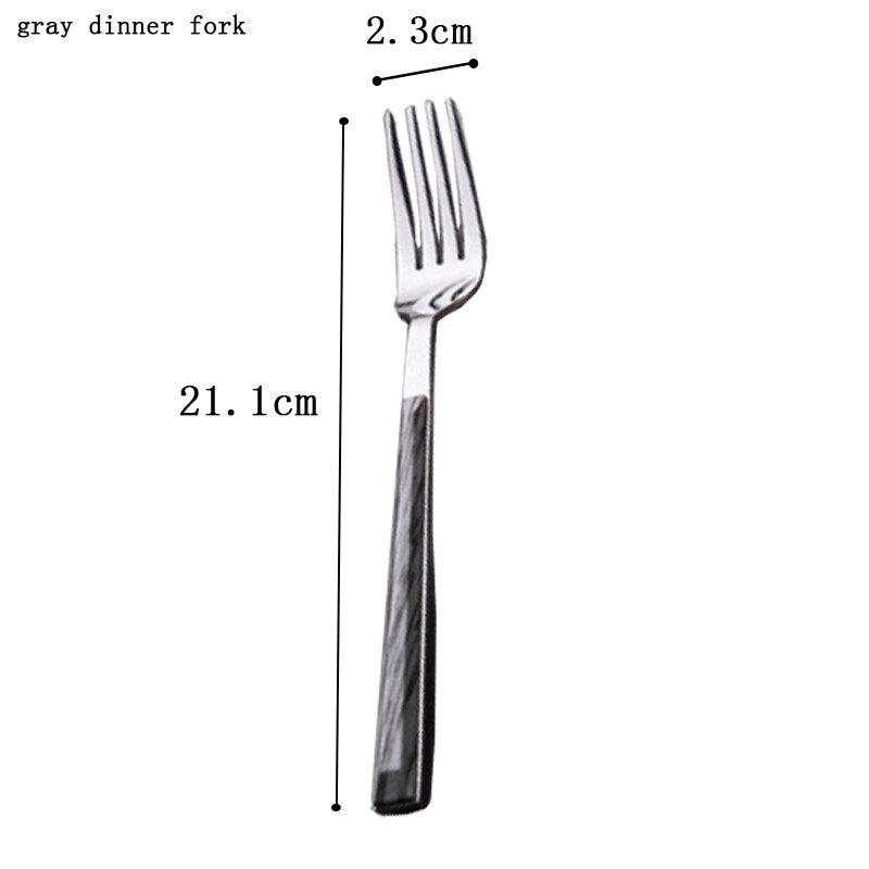 Western Stainless Steel Flatware Set, Faceted Handle