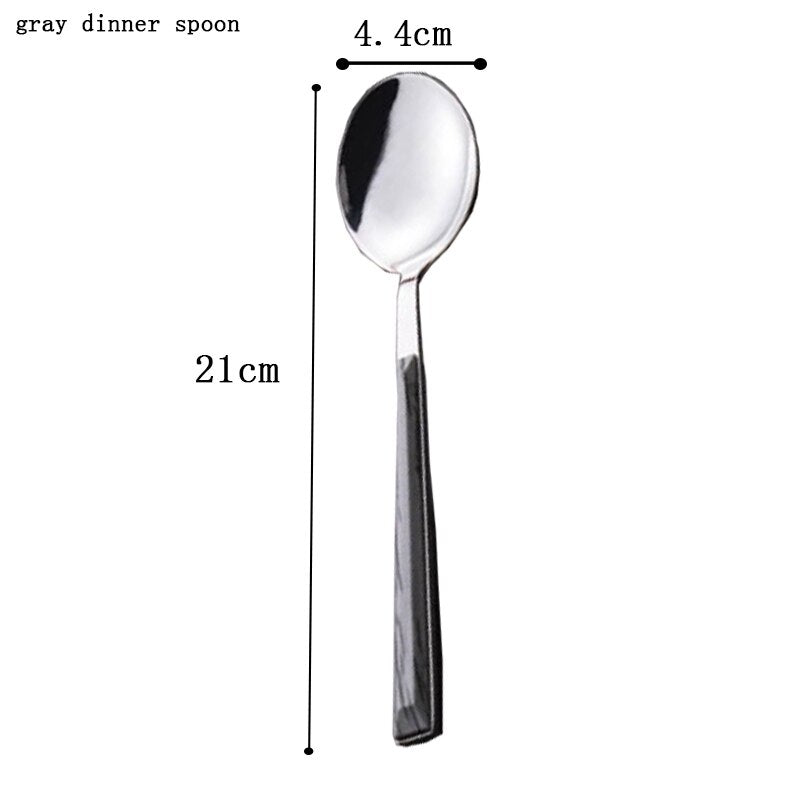 Western Stainless Steel Flatware Set, Faceted Handle