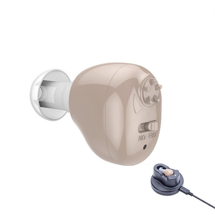 Rechargeable In-Ear Sound Amplifier with Charging Cradle