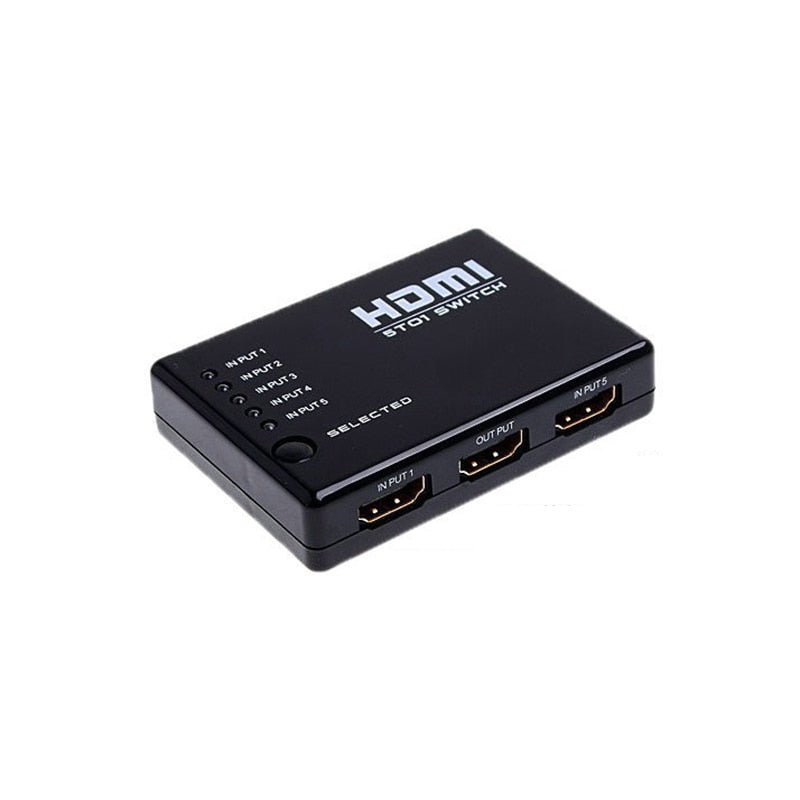 5-Port HDMI Switch with Remote for TV and Game Consoles