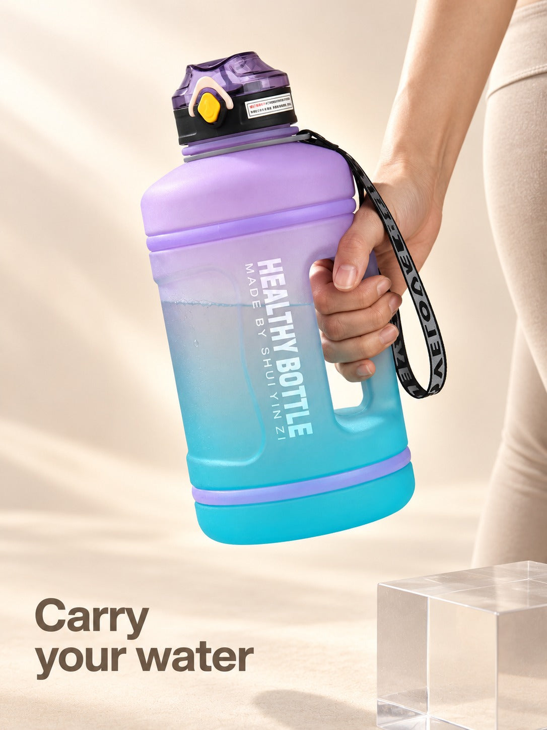 2.2L Sports Water Bottle with Time Markers to Drink More