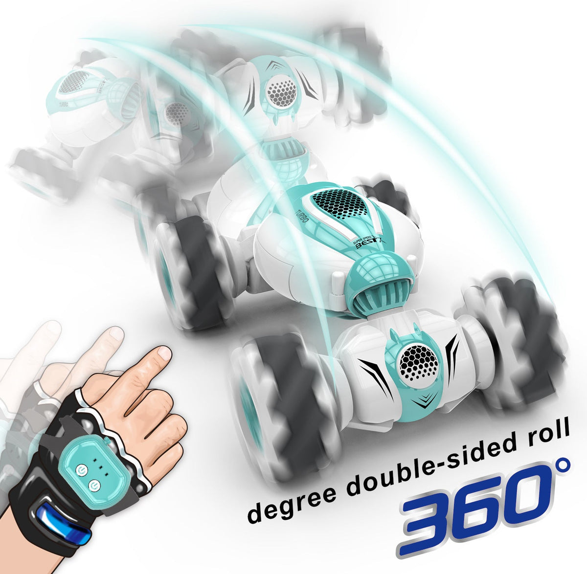 Remote Control Stunt Car Toy With 360° Rolls & Drifts