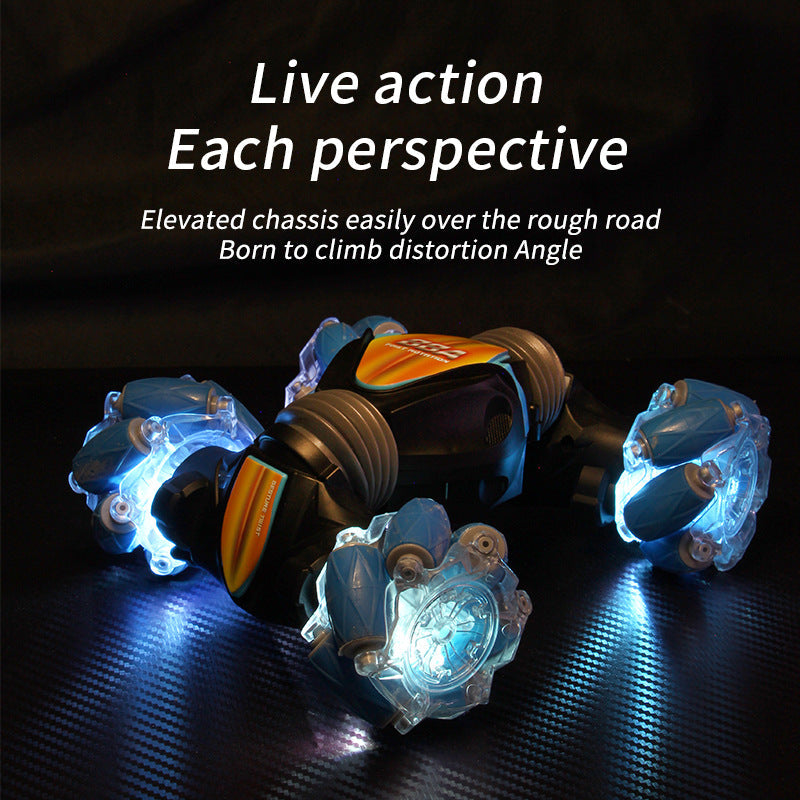 Remote Control Stunt Car With Light-Up Wheels & 4WD