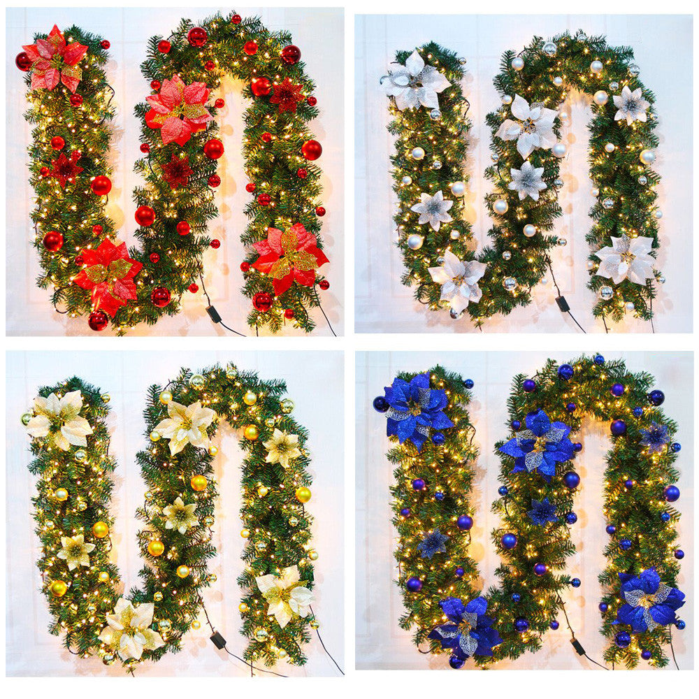 2.7M LED Christmas Garland – Pre-Decorated Holiday Glow