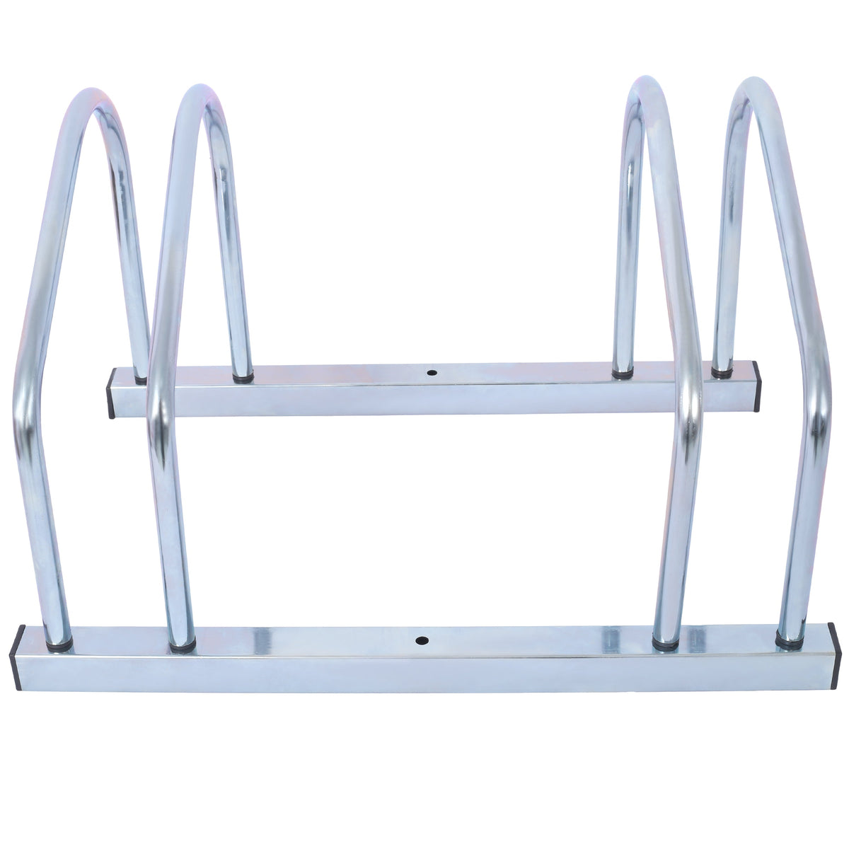 Galvanized Bike Floor Rack for 2 Bikes, 22-28 in Wheels