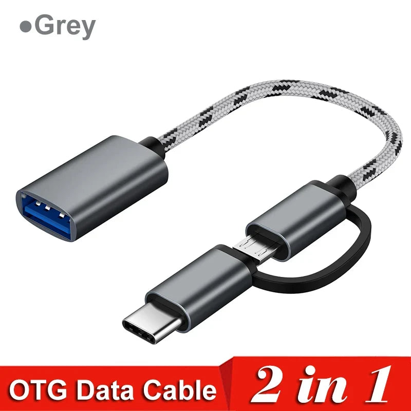 USB 3.0 OTG Adapter Cable with USB-C and Micro-USB