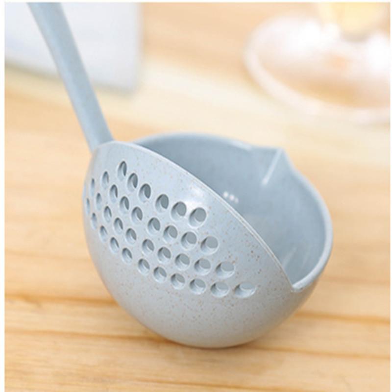 Soup Ladle and Strainer Spoon, 2-in-1 Long Handle