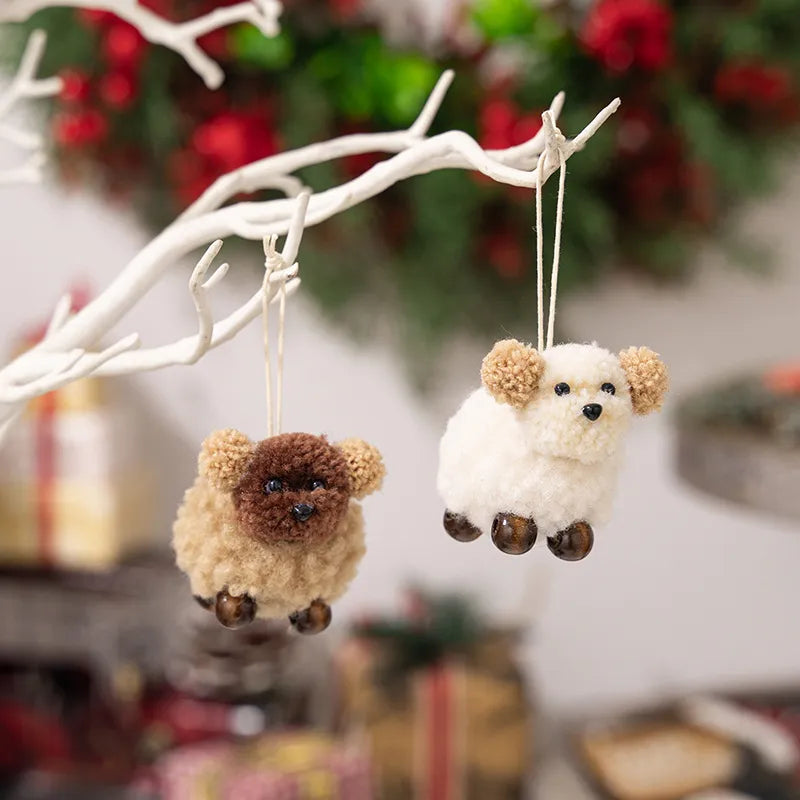 Fuzzy Puppy Ornaments Set: Cozy Holiday Tree Decor