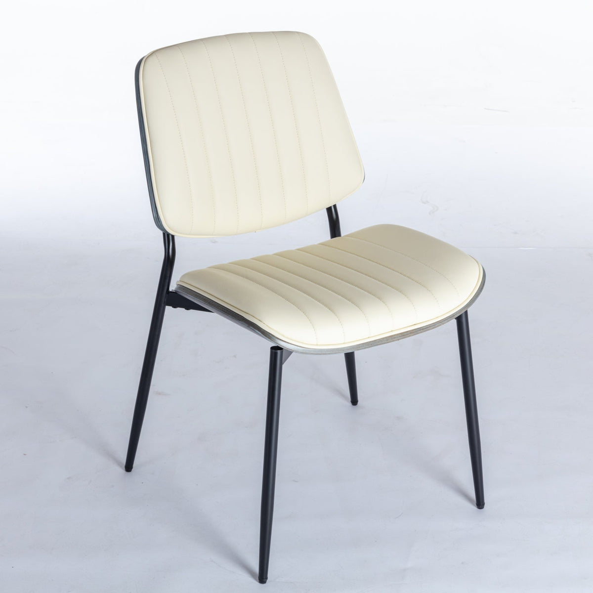 Retro Dining Chairs Set of 2 with Curved Wood Back