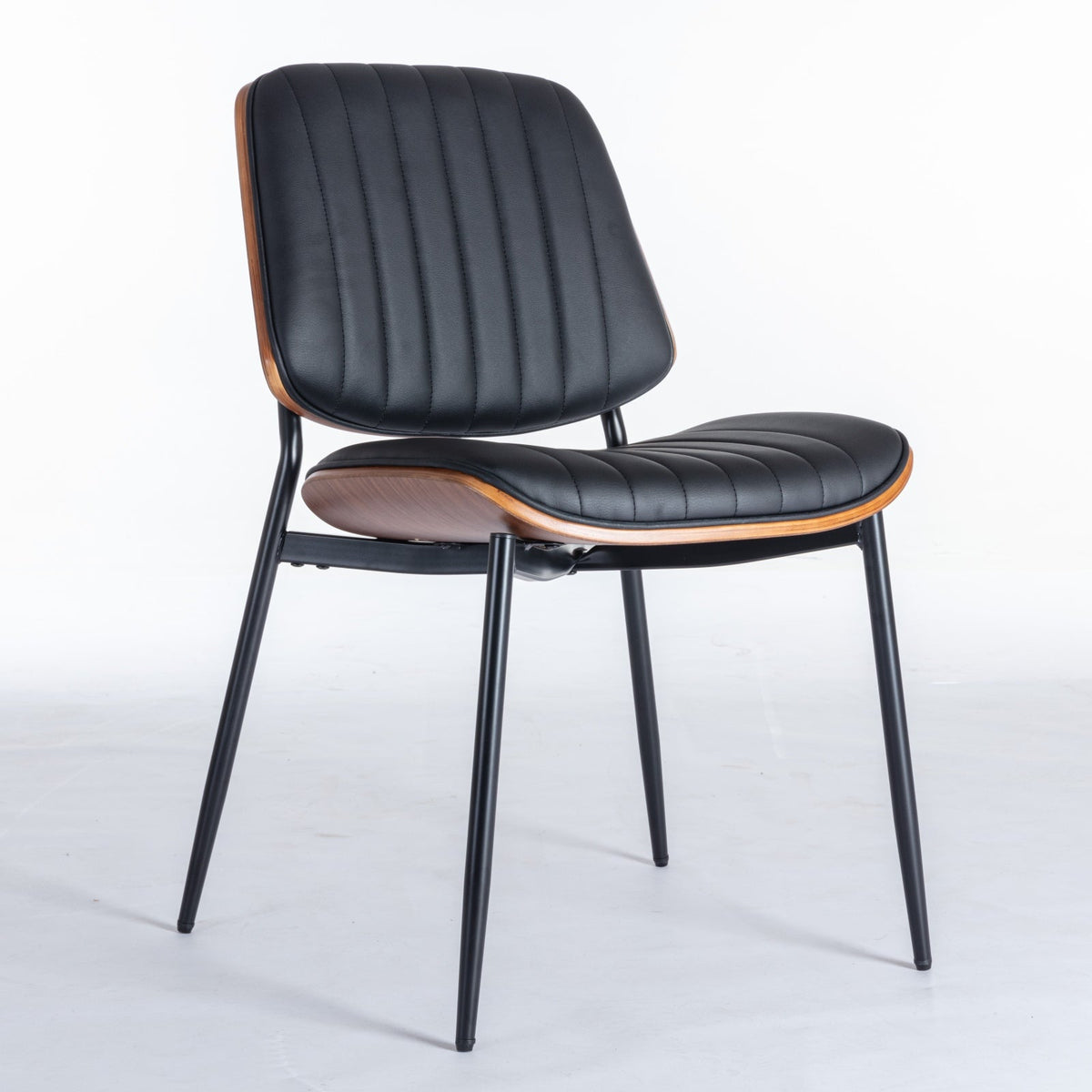 Retro Mid-Century Dining Chair Set with Curved Back