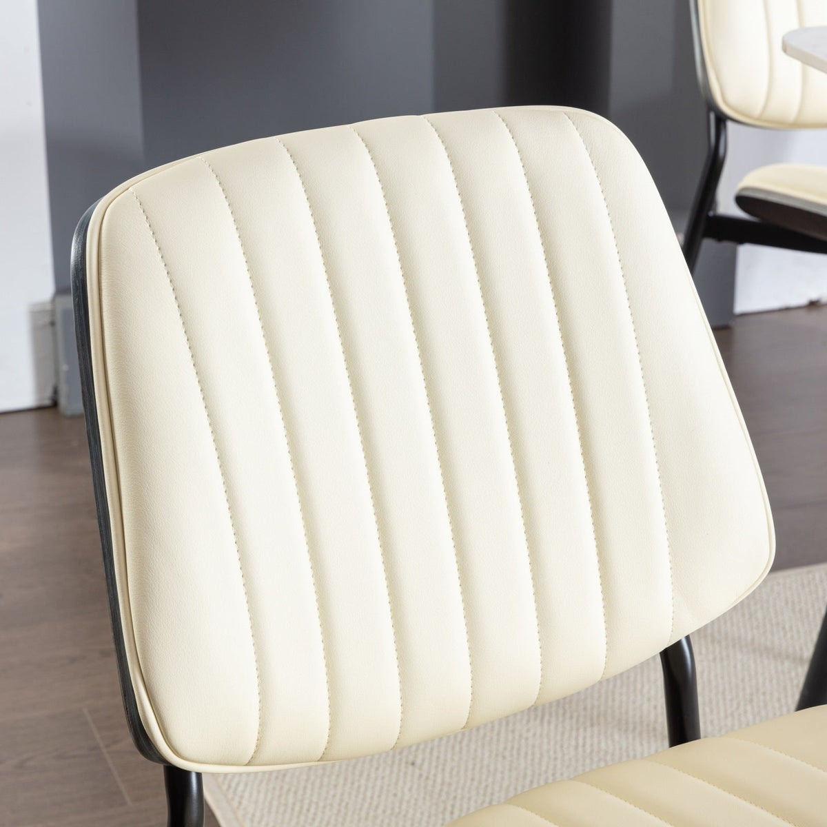 Retro Dining Chairs Set of 2 with Curved Wood Back