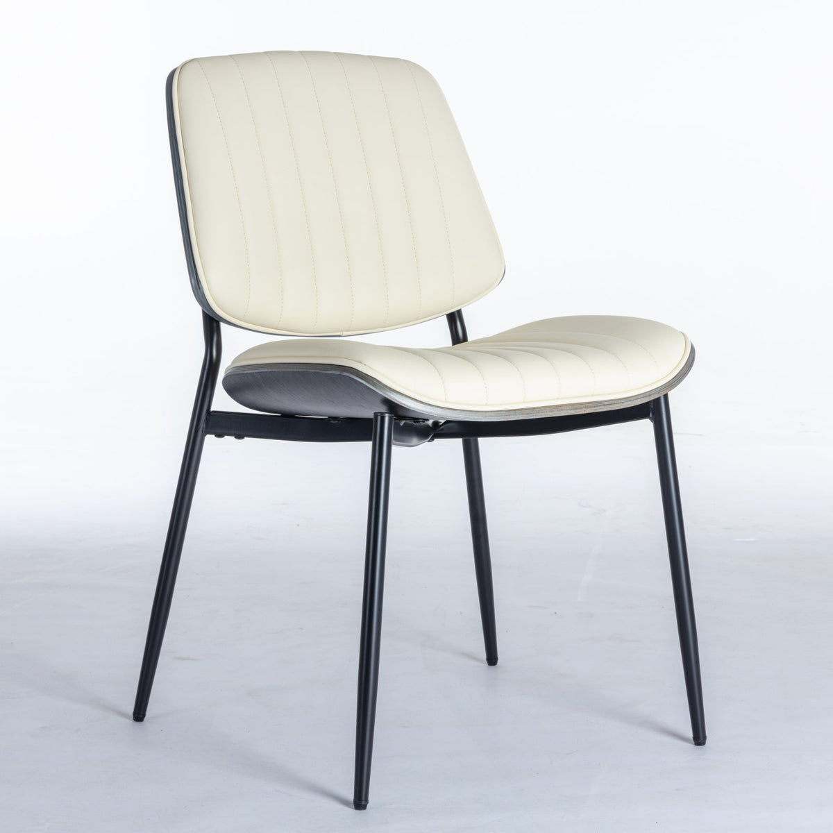 Retro Dining Chairs Set of 2 with Curved Wood Back
