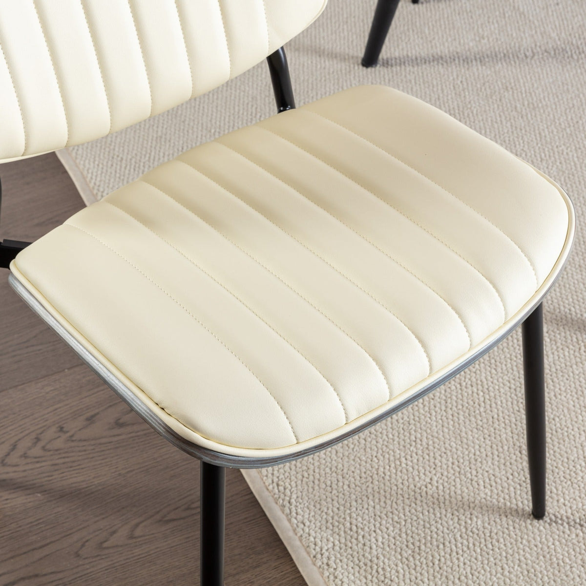 Retro Dining Chairs Set of 2 with Curved Wood Back