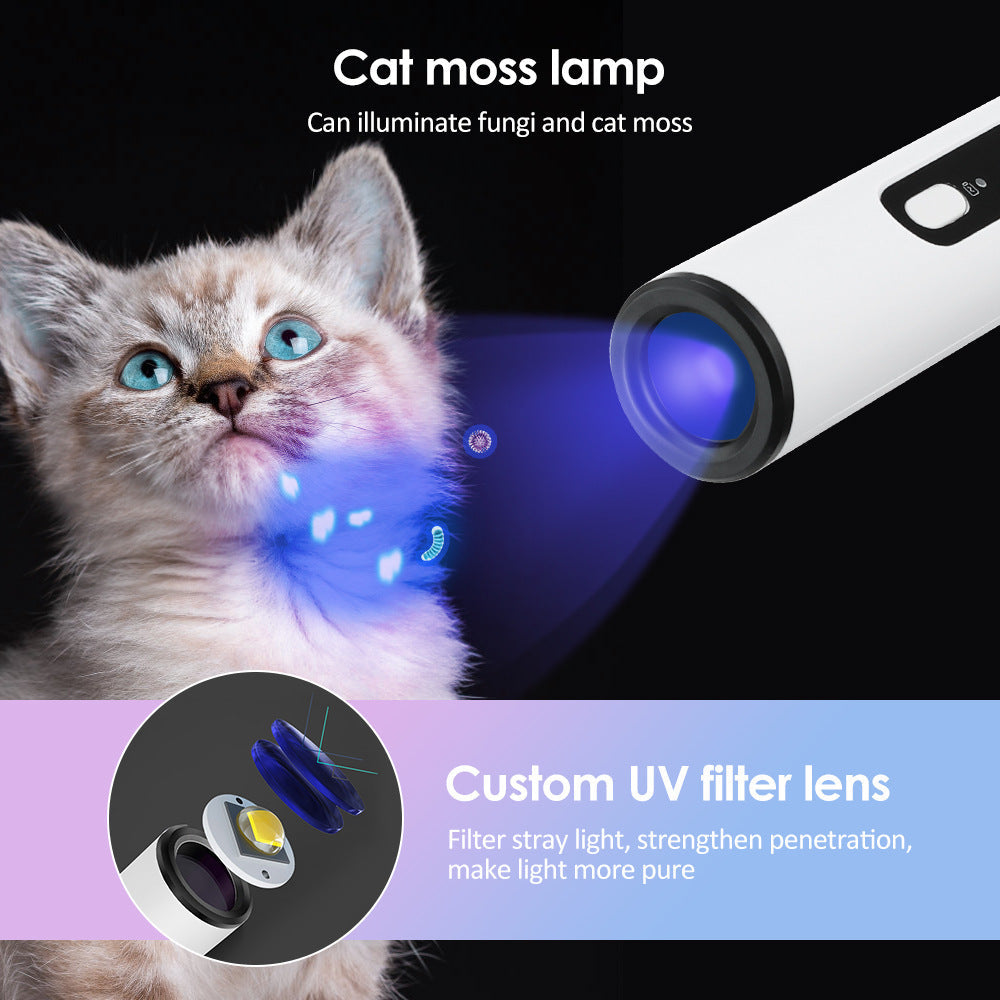 Cat Paw Hair Trimmer with LED and UV Inspection Light