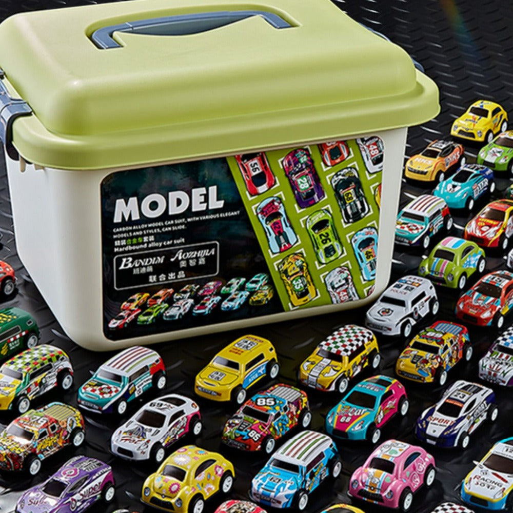 Stunt Toy Cars With Storage Box for Screen-Free Play