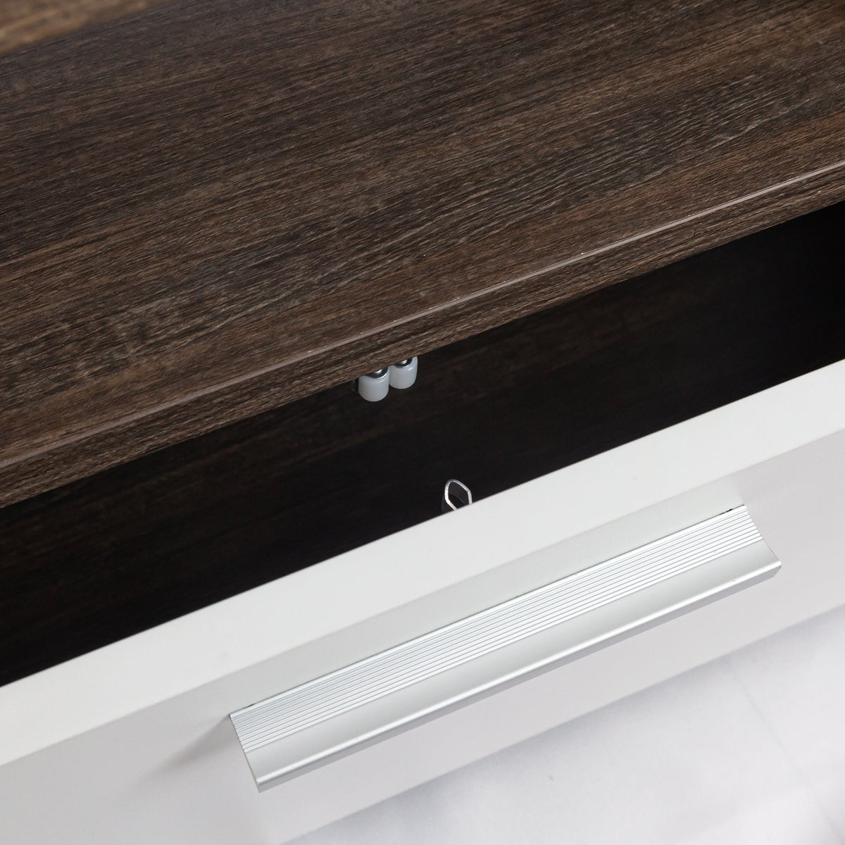 Brown TV Stand with LED Lights for 32 to 55 Inch TVs