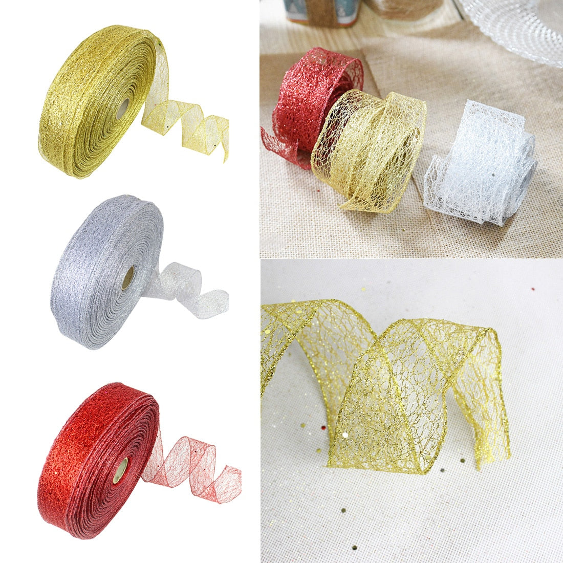 Metallic Mesh Ribbon for Sparkling Gifts & Party Decor