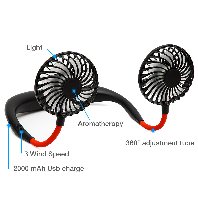 Neck Fan Hands Free: 360° Wearable Cooling Fan